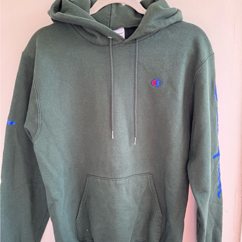 Champion Green Sweatshirt Hoodie Casual Comfort
